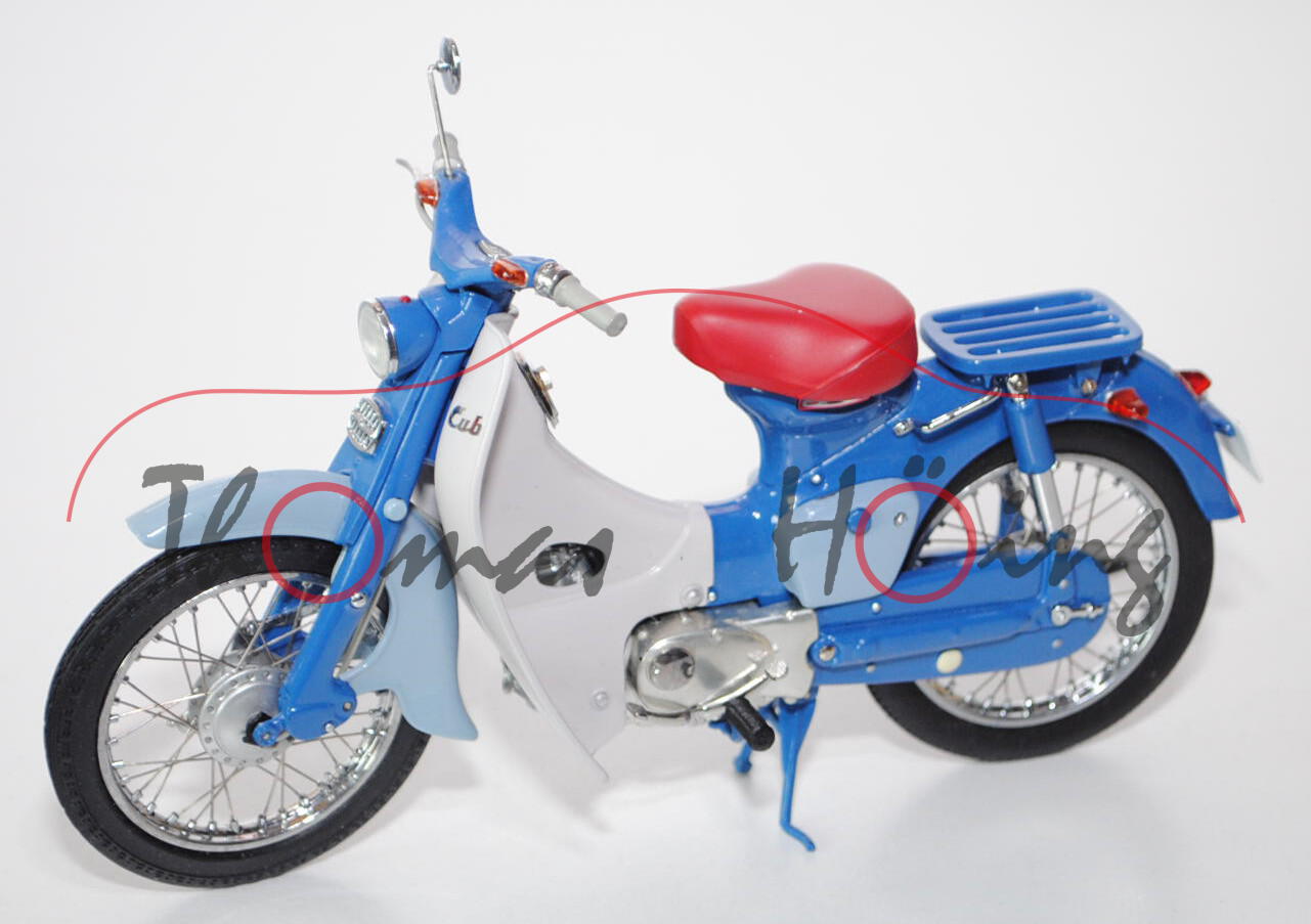 Honda Super Cub, Modell 1958, signalblau/pastellblau/beige, EBBRO Premium Collection, 1:10, mb