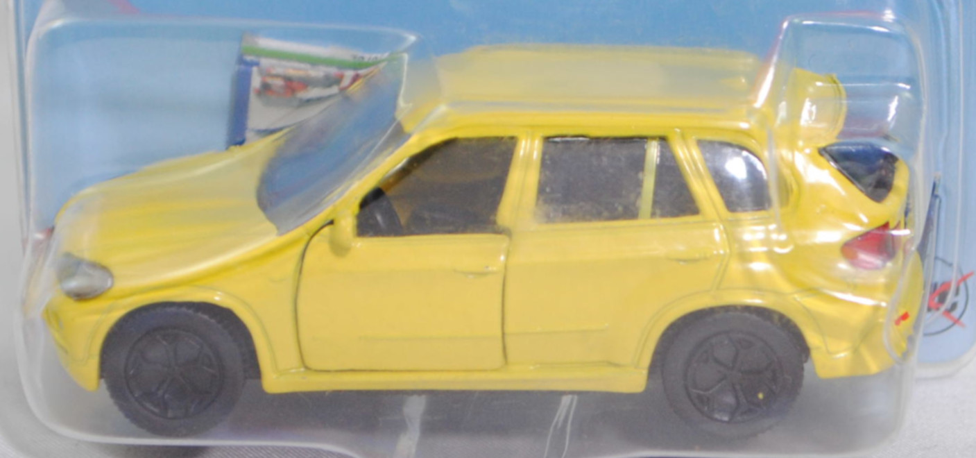 00005 BMW X5 3.0si / xDrive30i (E70, Vorfacelift, Modell 2006-2008 als X5 3.0si bzw. 2008-2010 als X5 xDrive30i), zinkgelb, mit Bpr. Licensed by / BMW, SIKU SUPER, 1:58, P29e