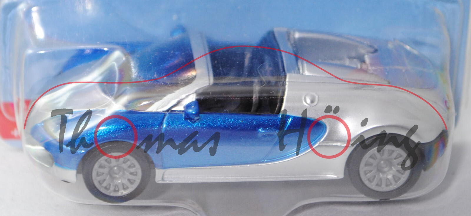 00000 Bugatti EB 16.4 Veyron Grand Sport (Modell 2009-2012), verkehrsblaumetallic/weißaluminiummetal