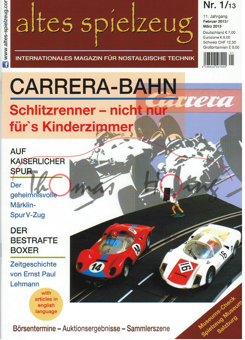 altes spielzeug, Heft 1, Februar 2013 / März 2013, Inhalt: u.a. CARRERA-BAHN, Auf Kaiserlicher Spur