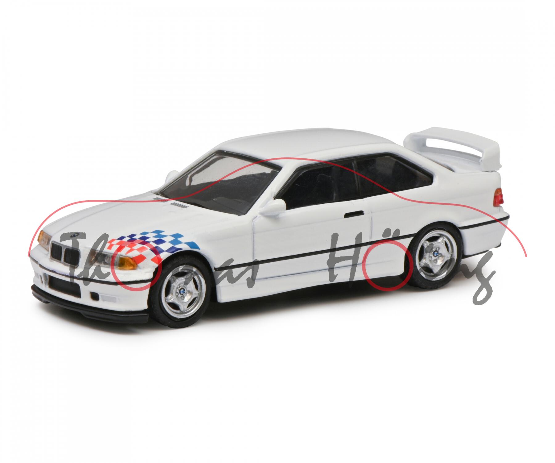 BMW M3 LTW (E36, LTW = Lightweight, Mod. 1992-1995), alpinweiß uni (Farbcode 146), Schuco, 1:64, mb