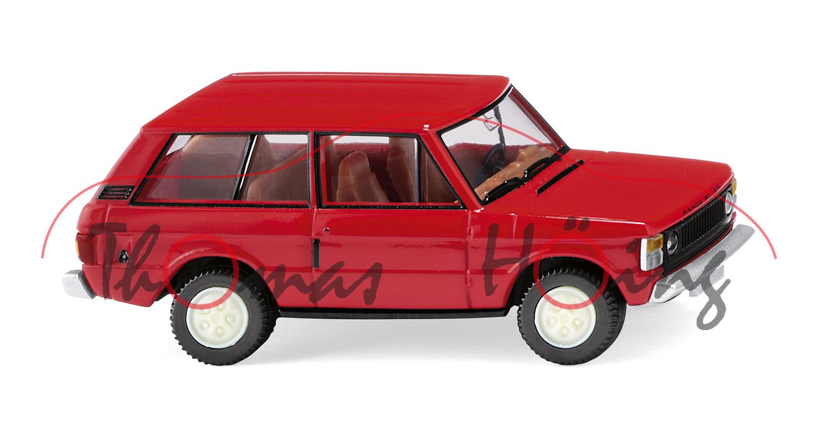 Range Rover «Classic» Dreitürer (1. Gen., Modell 1970-1985), rot (vgl. masai red), Wiking, 1:87, mb