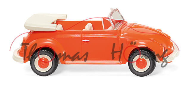 VW Käfer 1500 Cabriolet (Typ 15, Modell 68-70), orange, Wiking, 1:87, mb (Edition 100 YEARS SIEPER)