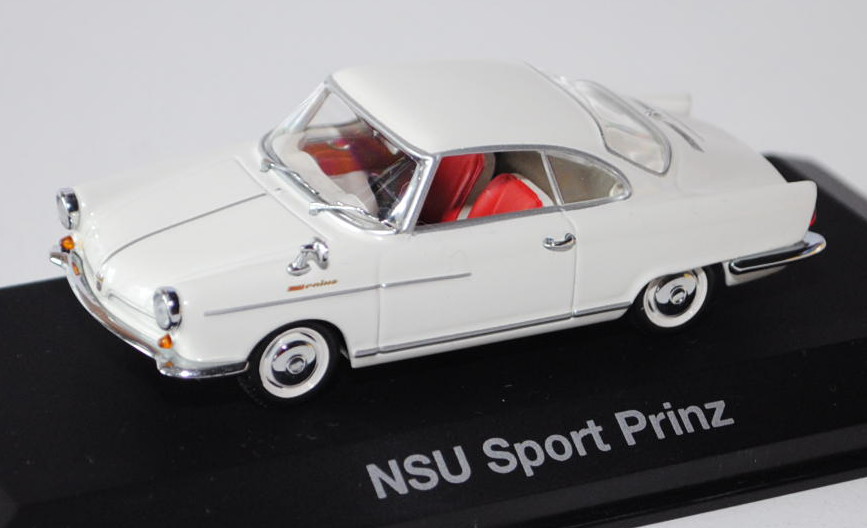 NSU Sport Prinz, Modell 1958-1967, weiß, Minichamps, 1:43, Werbeschachtel