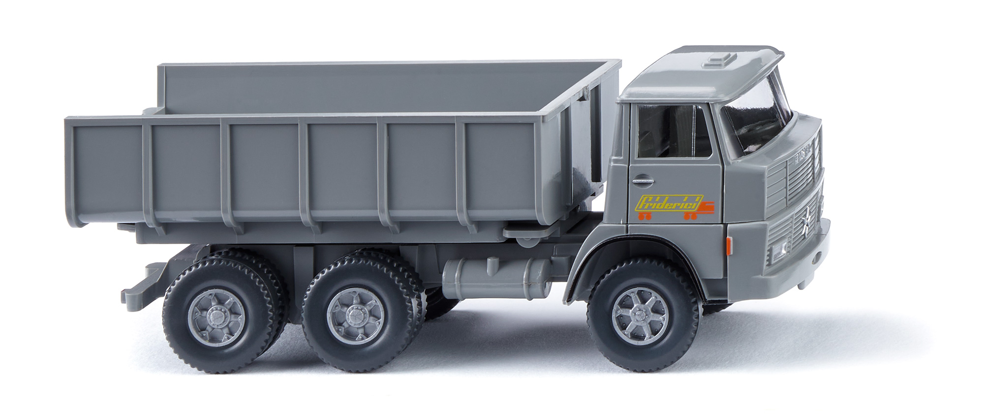 Henschel F 261 K (Frontlenker mit kubischer Kabine, interne Baureihenbezeichnung 503, Fahrerhaus kurz, Modell 1965-1969) Schuttwagen, staubgrau, Wiking, 1:87, mb