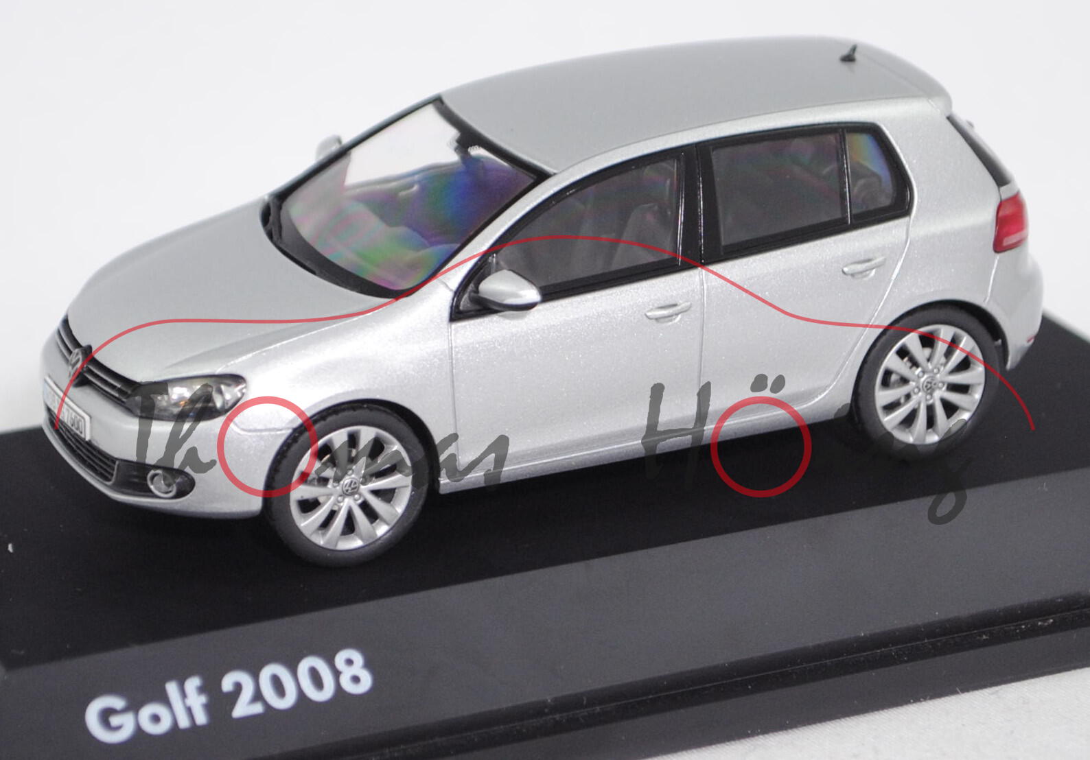 VW Golf VI 1.4 TSI 5-türer (Modell 2008-2012), reflexsilber metallic, Schuco, 1:43, PC-Box (Limited)