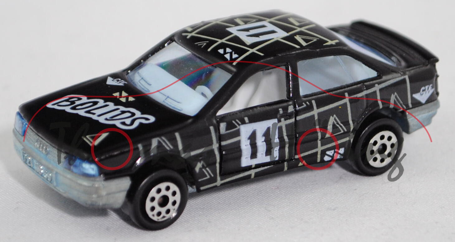 Audi 90 (3. Generation, Baureihe B3, Typ 89, Modell 87-91), schwarz, 11, Majorette, 1:60, mb (offen)