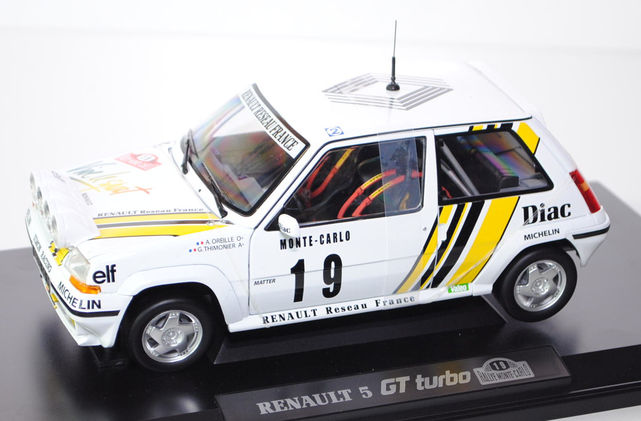 Renault 5 GT Turbo (Typ Supercinq), Modell 1987-1991, reinweiß, Fahrer: Alain Oreille / Gilles Thimo