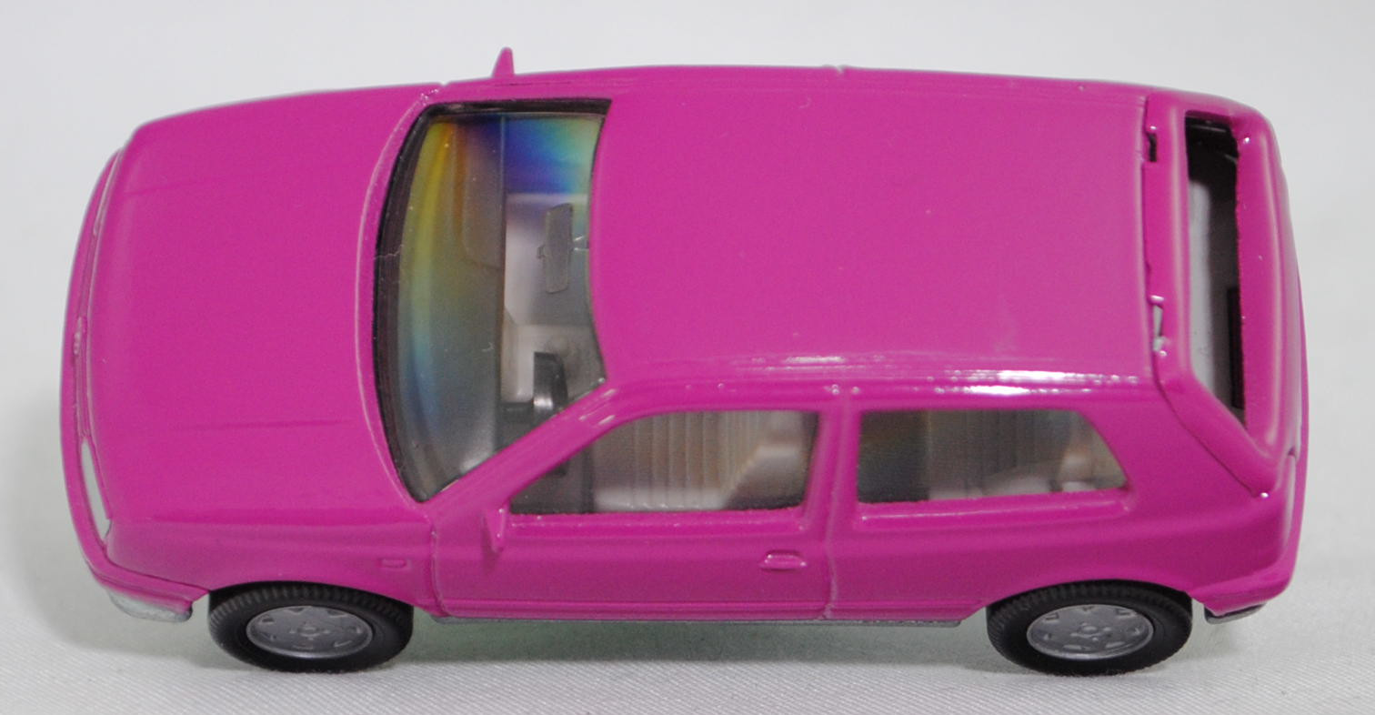 00000 VW Golf III 1.8 GL (Typ 1H, Vorfacelift, Modell 1991-1994), verkehrspurpur, innen grau, Lenkrad schwarz, Chassis chrom, Germ, Bpr. ohne Artikelnummer, SIKU SUPER, 1:56, m