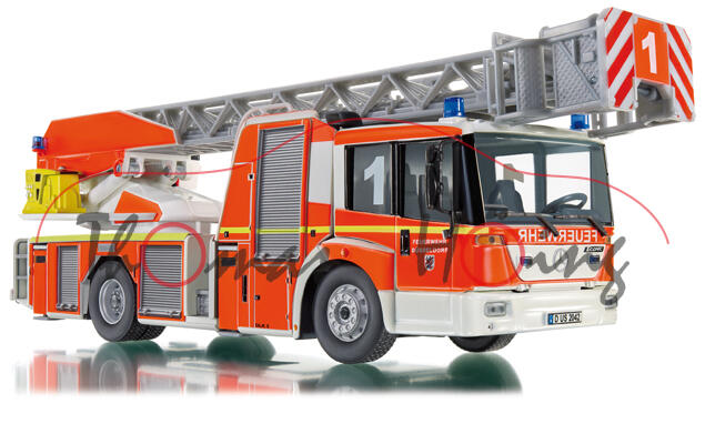 Mercedes Econic Metz Feuerwehr DL 32, feuerrot/weiß, FEUERWEHR / DÜSSELDORF, Wiking, 1:43, mb