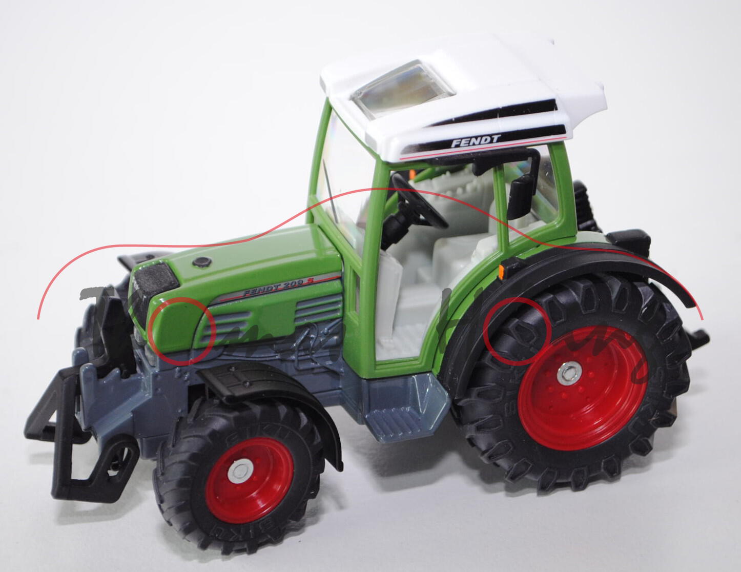 00000 Fendt (Farmer) 209 S Traktor (Modell 2002-2009), resedagrün/fendtgrau, SIKU FARMER, 1:32, L17m