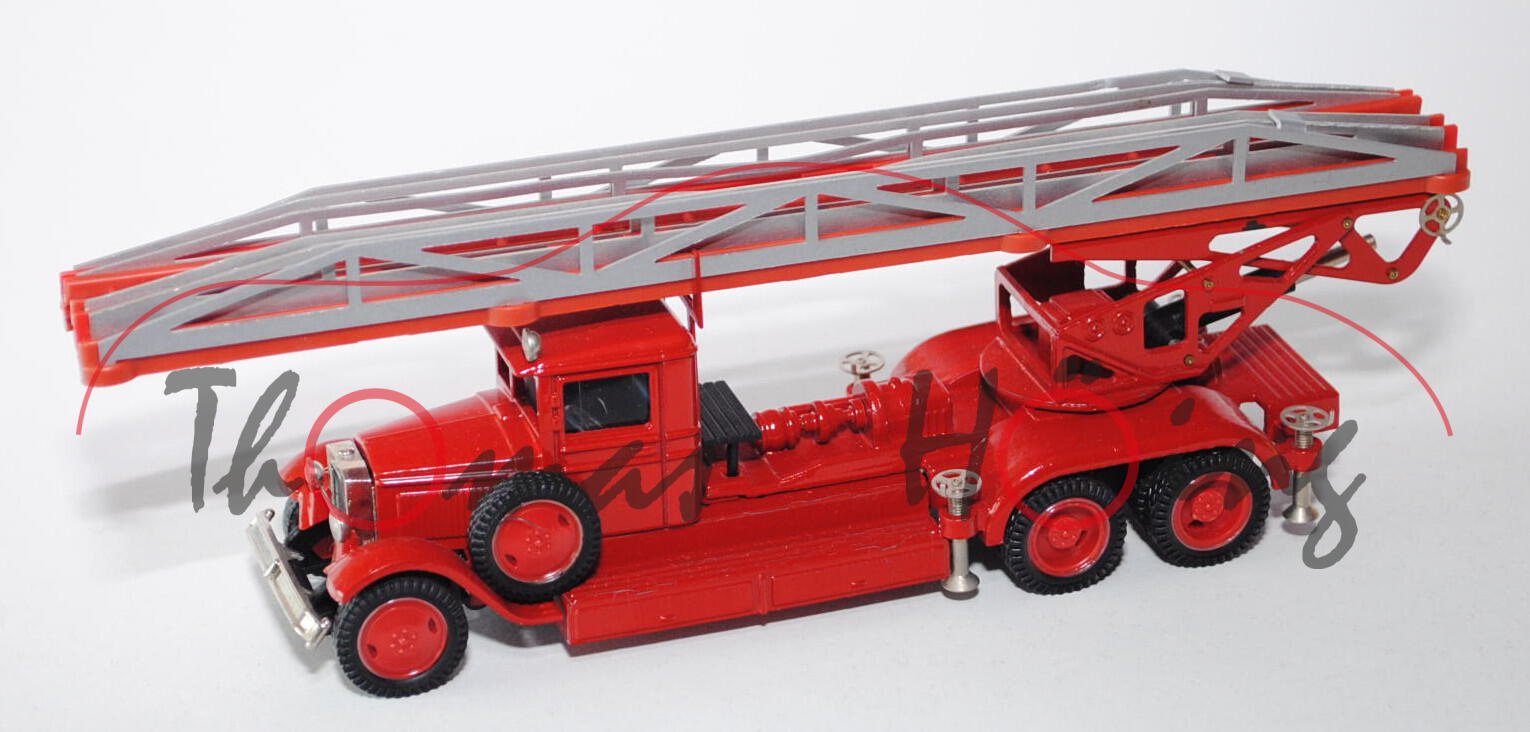 Feuerwehr Leiterwagen, geschlossenes Fahrerhaus, karminrot, 1:43, OMO (Russland / ZIS)