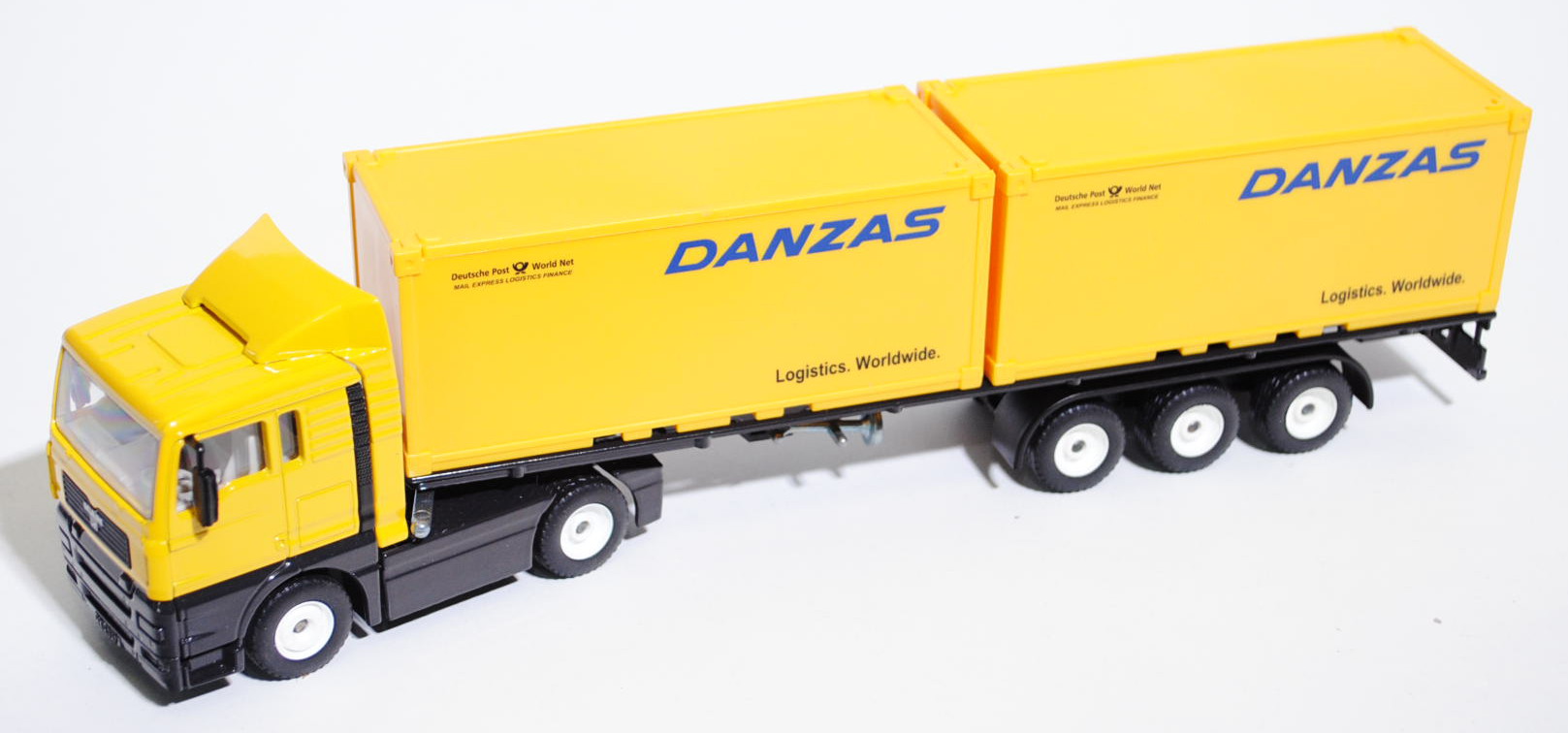 MAN TGA Container-LKW, kadmiumgelb/schwarz, DANZAS / Logistics. Worldwide., weiße LKW16, 1:55, L14n