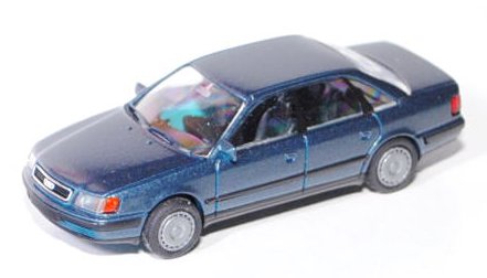 Audi 100 quattro (C4), Modell 1990-1994, grünblaumetallic, mit Radblenden, Rietze, 1:87, mb