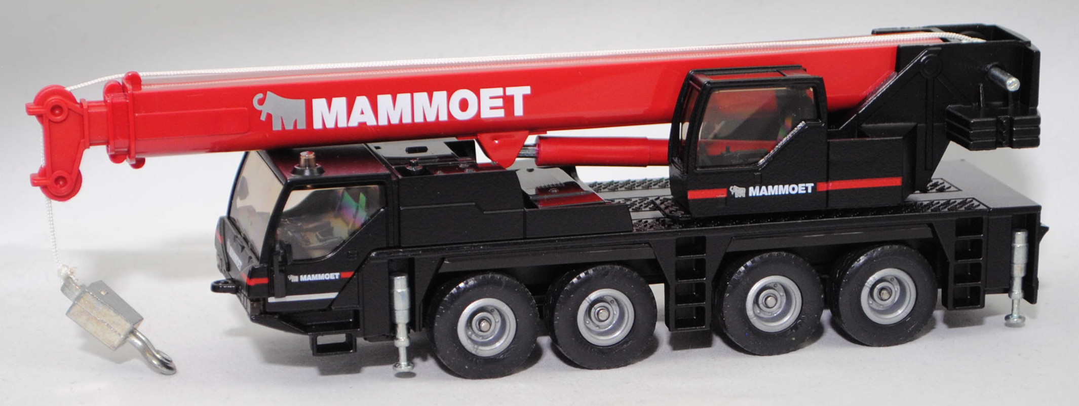 00000 Kranwagen Mobilkran LIEBHERR LTM 1060/2 8x6 (Modell 1999-2005), rot/grau, stilisiertes Mammut in grau und MAMMOET in reinweiß, SIKU SUPER 1:55, L17mpP