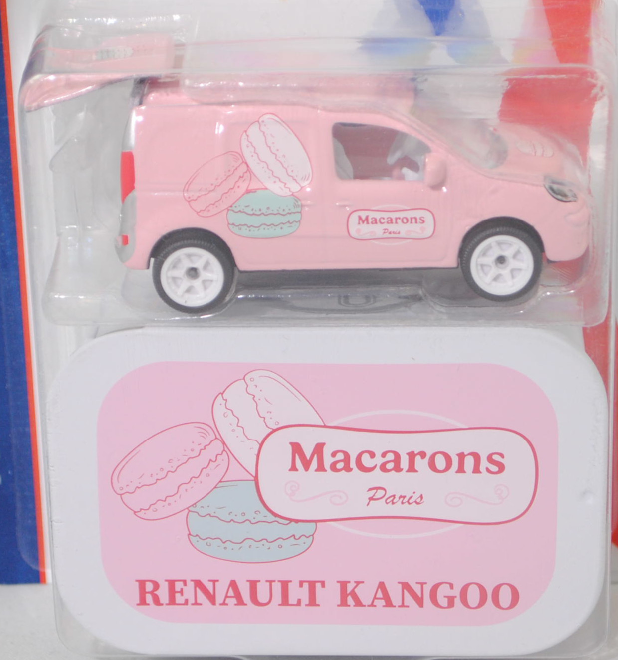 Renault Kangoo Z.E. (Mod. 2011-2013), hellrosa, Macarons/Paris, mit Sammelblechbox, majorette, 1:64, Blister