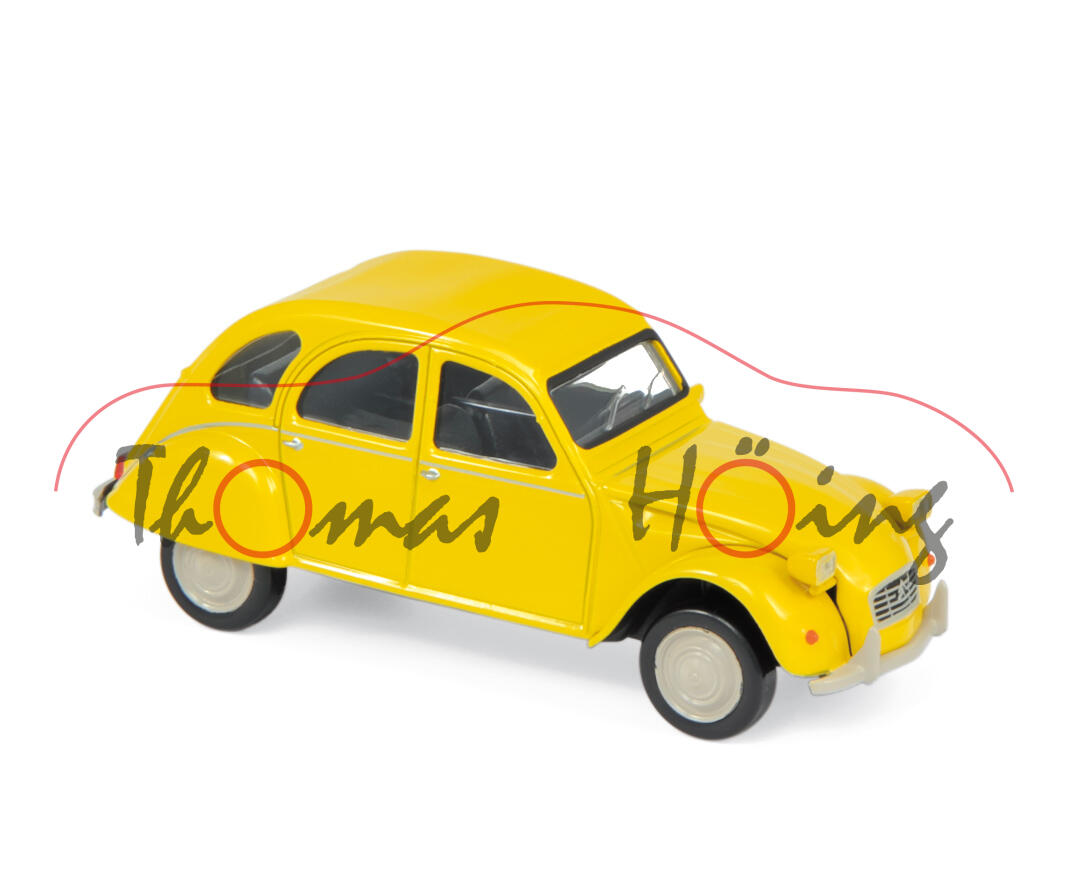 Citroen 2CV6 Club (Typ AZKA, Modell 1979-1985, Baujahr 1979), mimosa yellow, Norev Jet-car, 1:43, mb