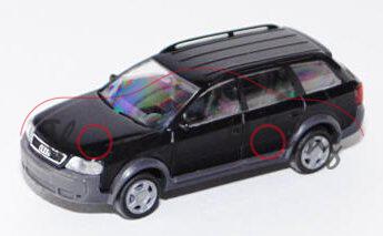 Audi A6 Allroad quattro (C5, Typ 4B), Modell 2000-2005, schwarz/eisengrau, Rietze, 1:87, mb