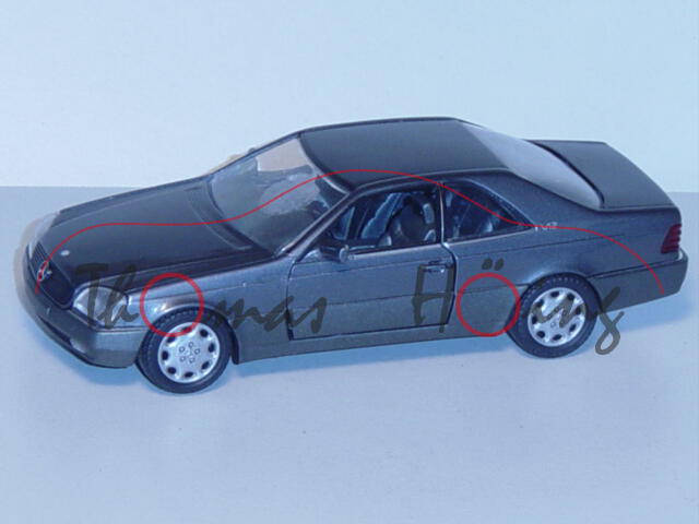 Mercedes 600 SEC V12, basaltgraumetallic, 1:43, SCHABAK MODELL