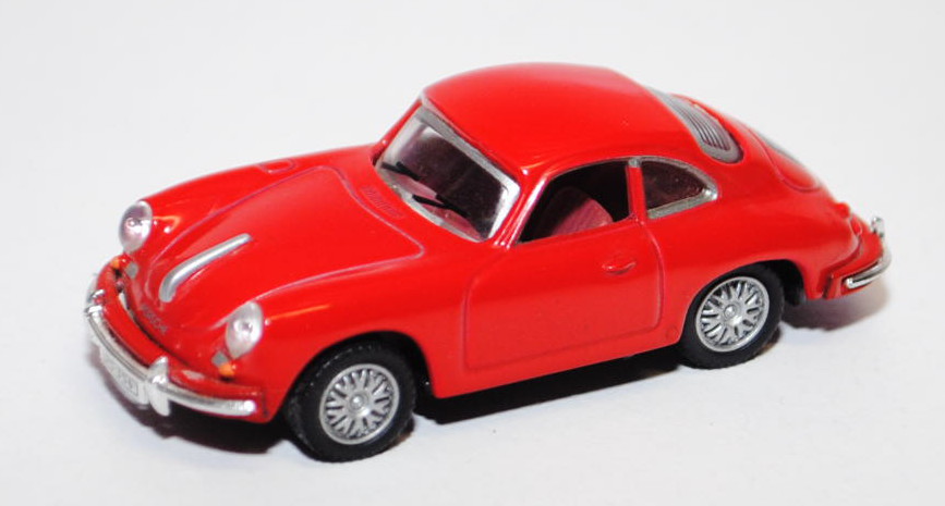 Porsche 356 Coupé, Modell 1950, hell-verkehrsrot, Schuco Junior, 1:72