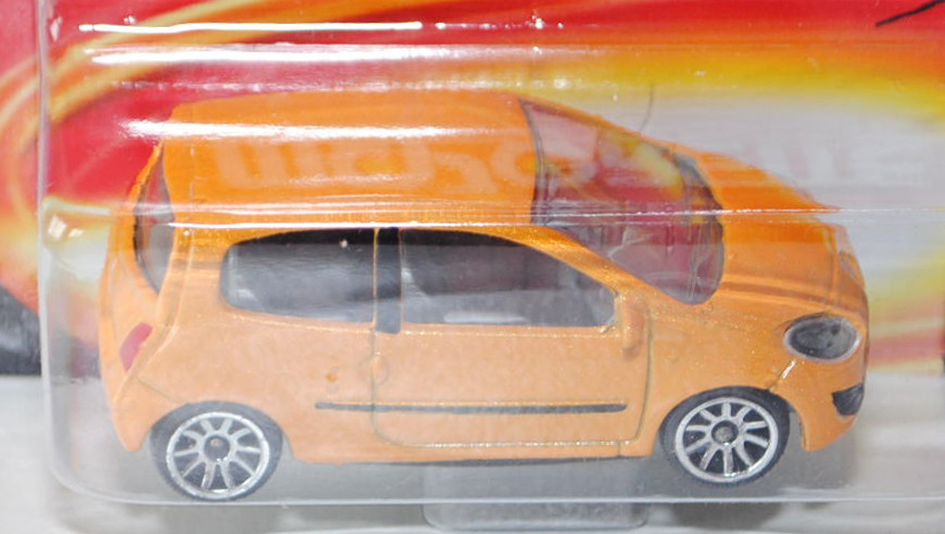 Renault Twingo II, (Nr. 206 B), Modell 2007-2012, dahliengelbmetallic, majorette, 1:64, Blister