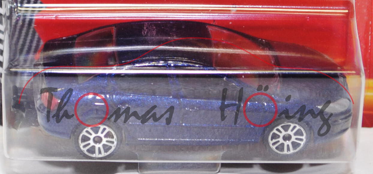 Peugeot 407 (Nr. 205 E), Modell 2004-2006, saphirblaumetallic, mit Anhängerkupplung, majorette, 1:61