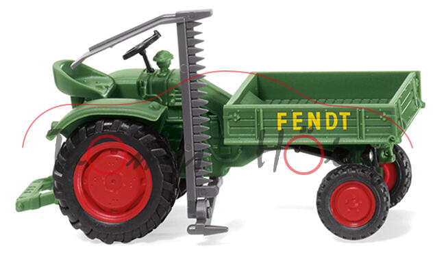 Fendt F220 GT Geräteträger (Modell 1958-1962) mit Seitenmähwerk, Fendt-grün, Wiking, 1:87, mb