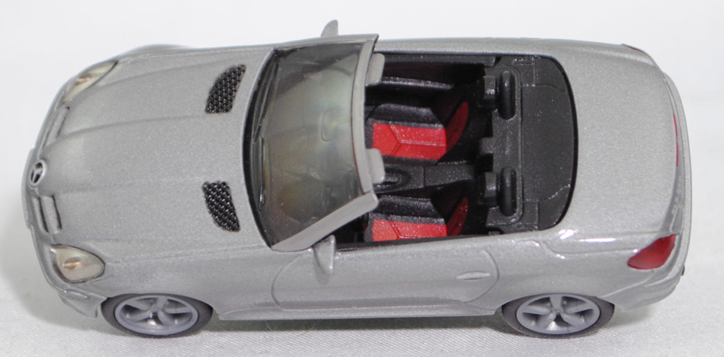 00007 Mercedes-Benz SLK 350 (interne Baureihenbezeichnung R 171, Vor-MoPf, Modell 2004-2008), verkehrsgraumetallic, innen schwarz/rot, Bpr. 1002, SIKU SUPER, 1:55, m
