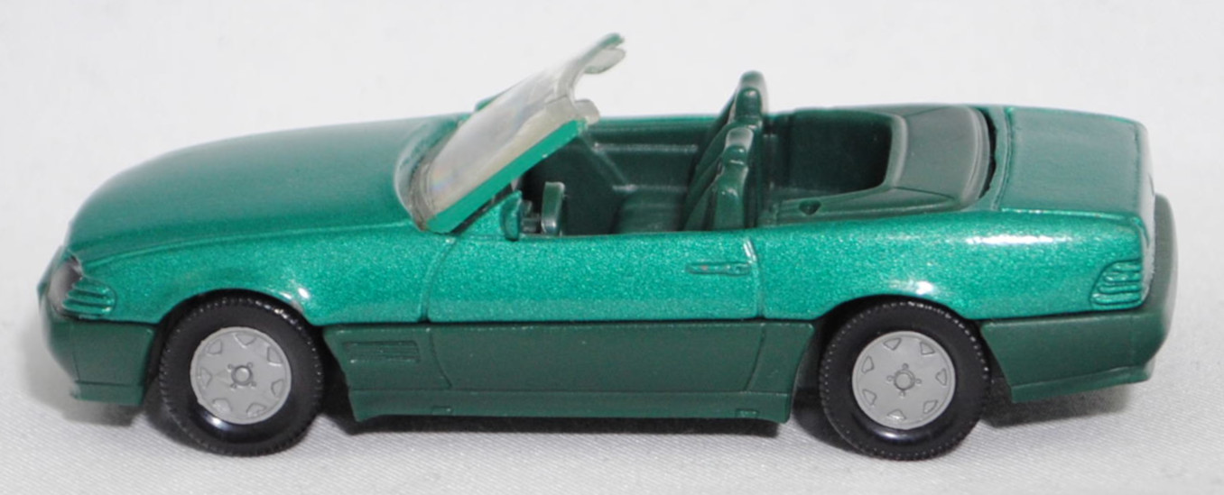 00002 Mercedes-Benz 500 SL (R 129, Modell 1989-1992), türkisgrünmetallic, Stern im Kühlergrill silber, Heckklappe ohne Stern, Hong, B6, SIKU SUPER, 1:55, m