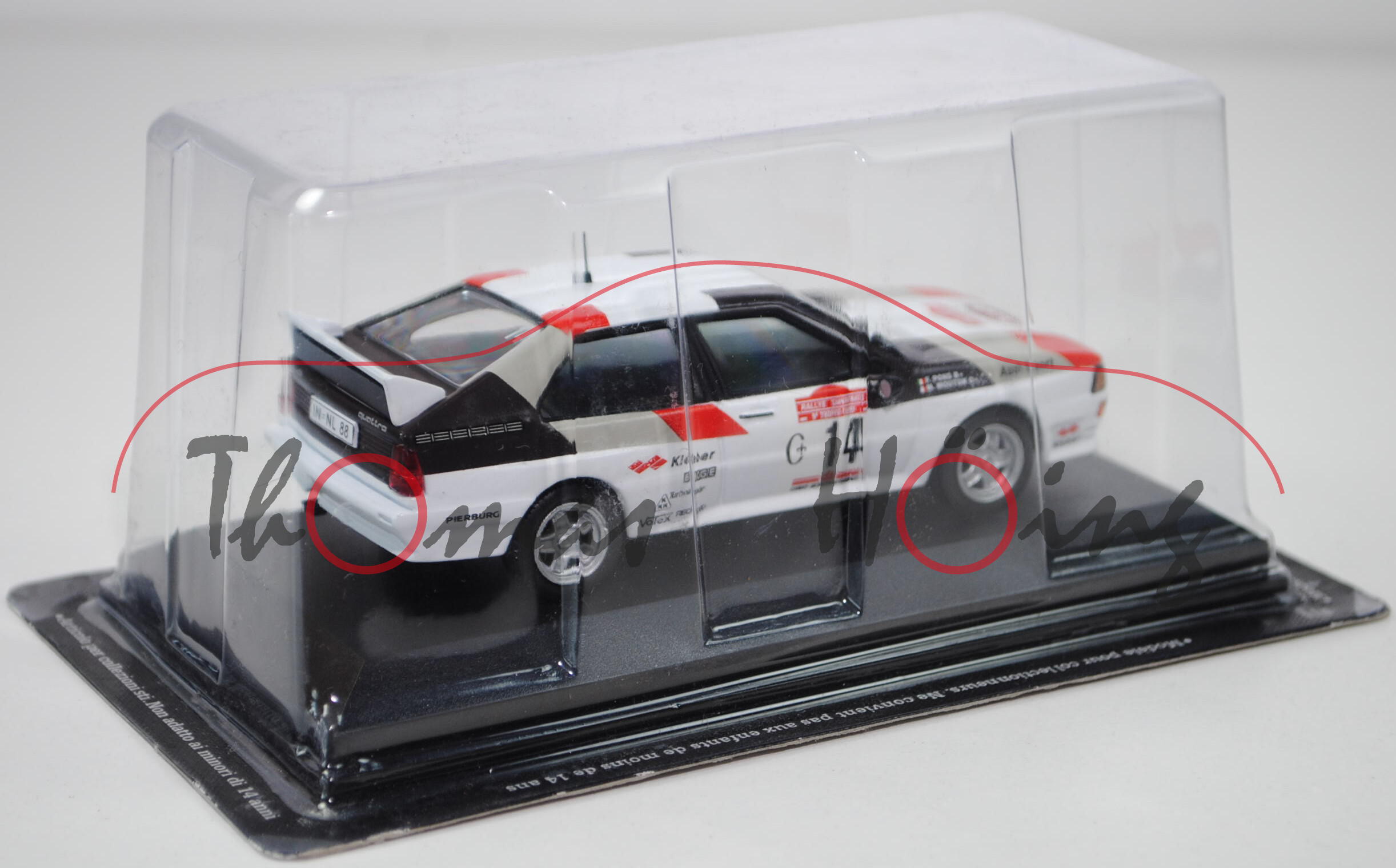 Audi Quattro (B2, Typ 85Q), Baujahr 1980-1991, reinweiß, San Remo 1981, Fahrer: Michele Mouton / Fab
