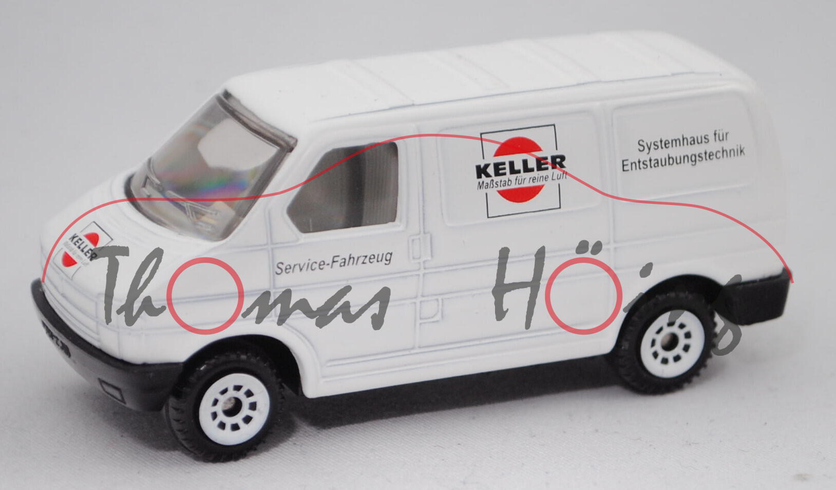 VW T4 Transporter Kastenwagen (Typ 70, Modell 1990-1995), reinweiß, KELLER, Werbeschachtel (m-)