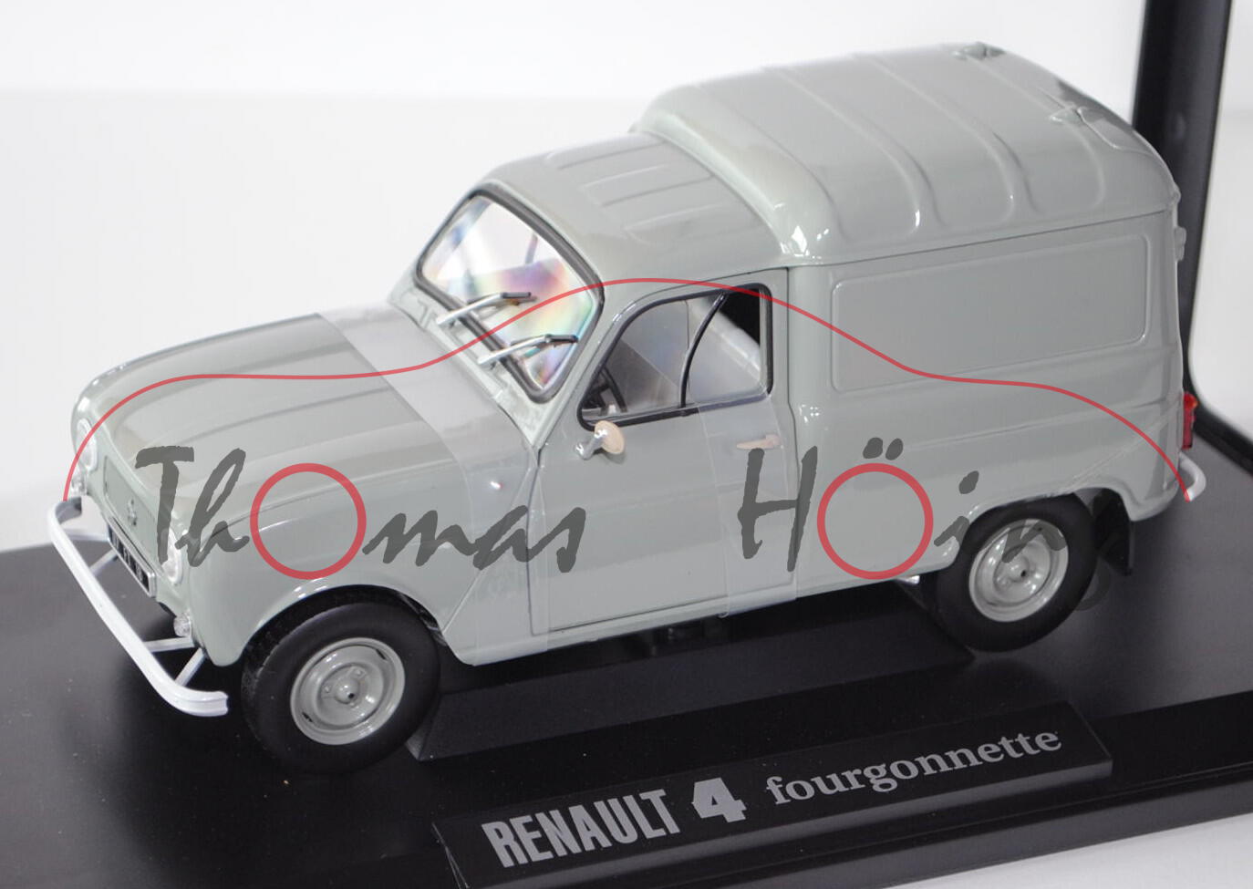 Renault 4 F4 fourgonnette, Modell 1965-1992, betongrau, 1:18, Norev, mb