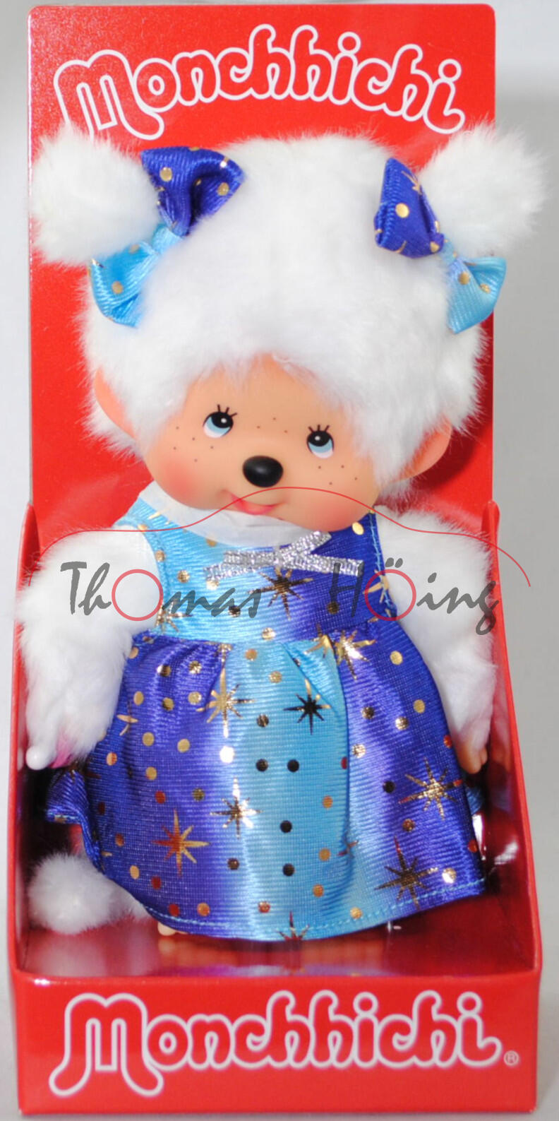 Monchhichi Starlight Dress Girl (Mädchen mit Sternenlicht Kleid), 20 cm groß, Sekiguchi (EAN 4905610221240)