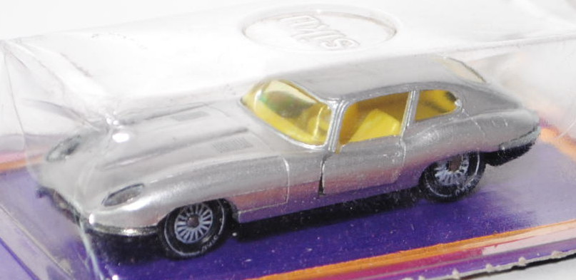 00003 Jaguar E-Type 2+2 (Serie 1), Modell 1966-1968, silbergraumetallic, innen gelb, Lenkrad gelb, V