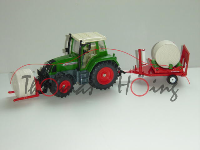 Fendt 412 Traktor mit Ballengabel, grün/rot, taarup, L17