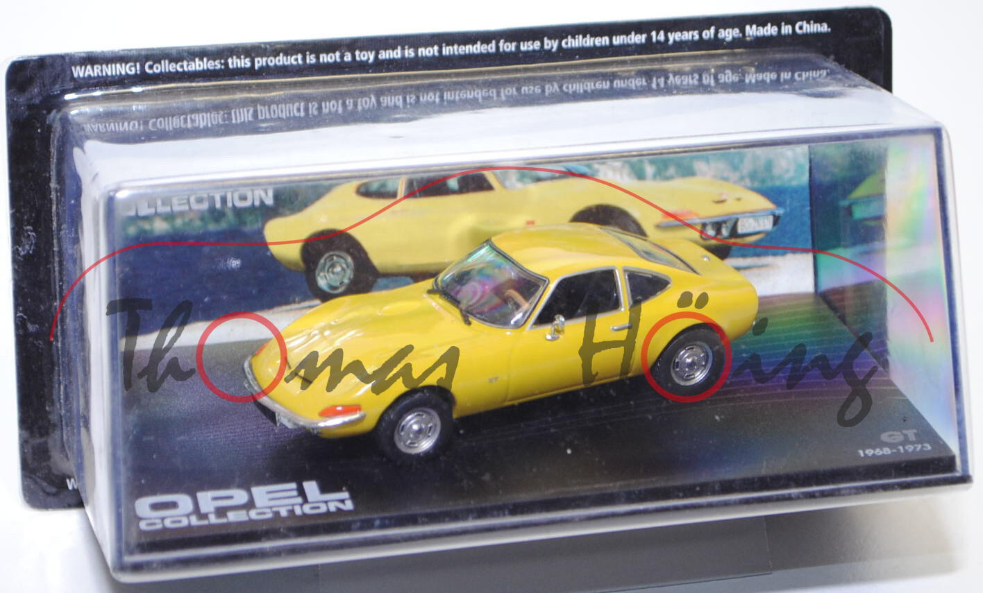 Opel GT 1900, Modell 1968-1973, zitronengelb, EAGLEMOSS INTERNATIONAL LTD, 1:43, mb