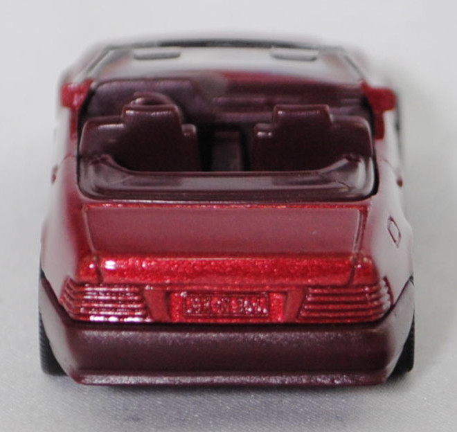 00000 Mercedes-Benz 500 SL (R 129, Modell 1989-1992), purpurrotmetallic, Stern im Kühlergrill und Scheibe seitlich unlackiert, Heckklappe ohne Stern, Germ, B7, SIKU, 1:55, m