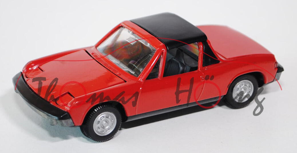 VW-Porsche 914, Modell 1963-1976, feuerrot, Haube vorne + hinten zu öffnen, Frontscheinwerfer klappb