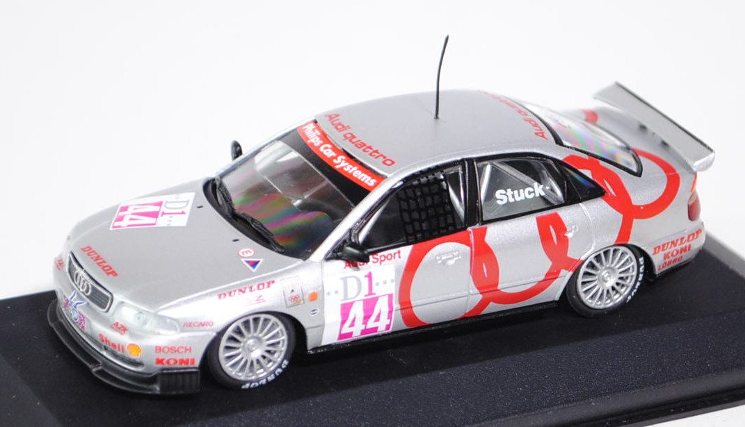 Audi A4 quattro STW 1995 (B5, Typ 8D), Modell 1994-2000, silber, Fahrer: Hans-Joachim Stuck, Nr. 44,