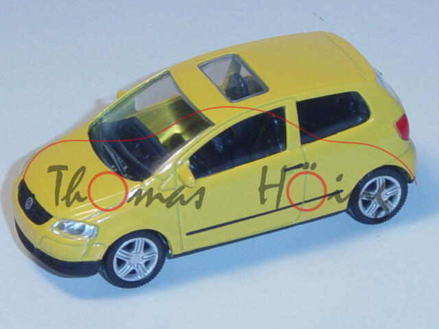 VW Fox, Mj. 2005, imolagelb, 1:50, Norev, Werbeschachtel