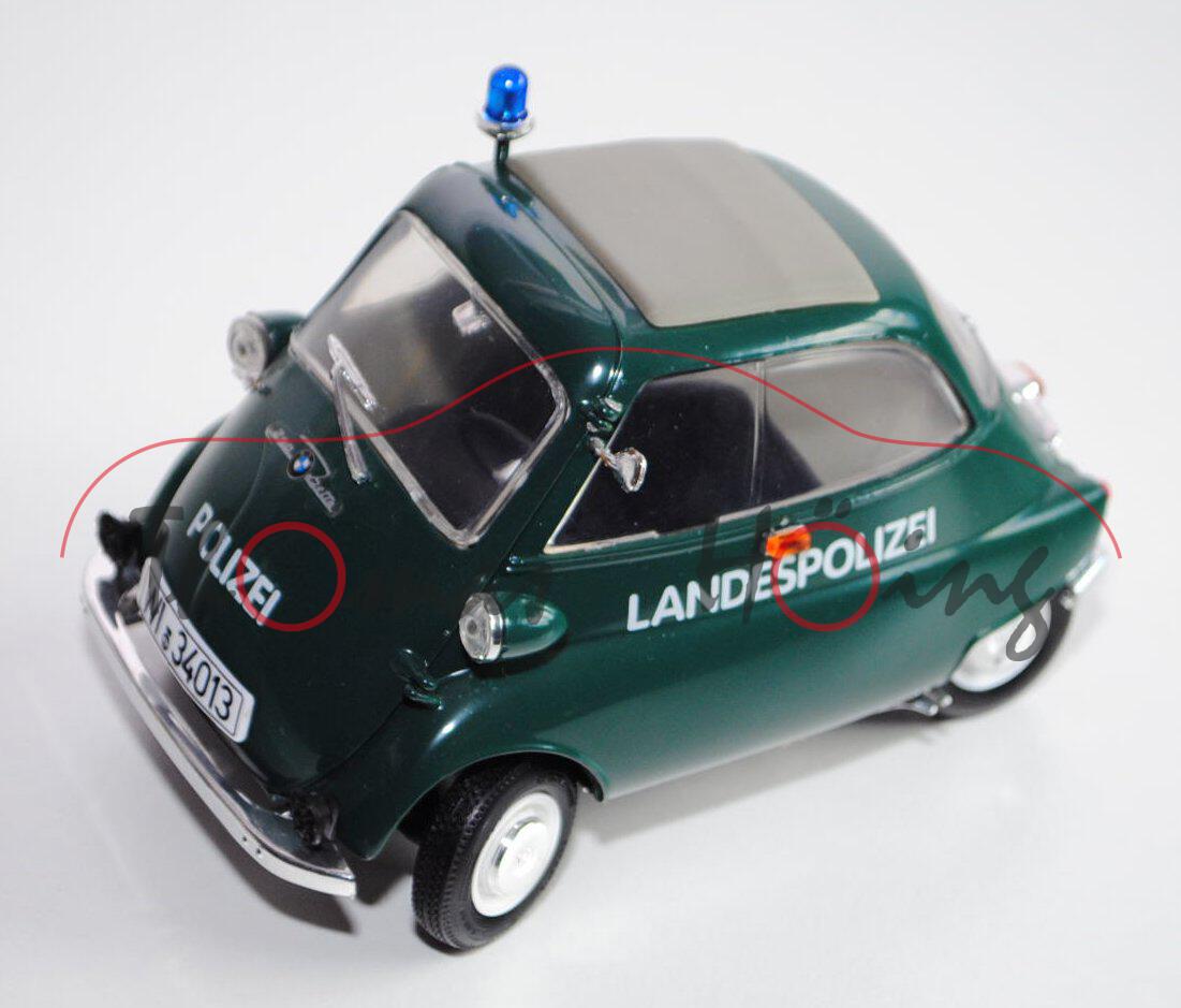 BMW Isetta 250, Modell 1955-1962, moosgrün, LANDESPOLIZEI / POLIZEI, Tür zu öffnen, mit Lenkung, Rev