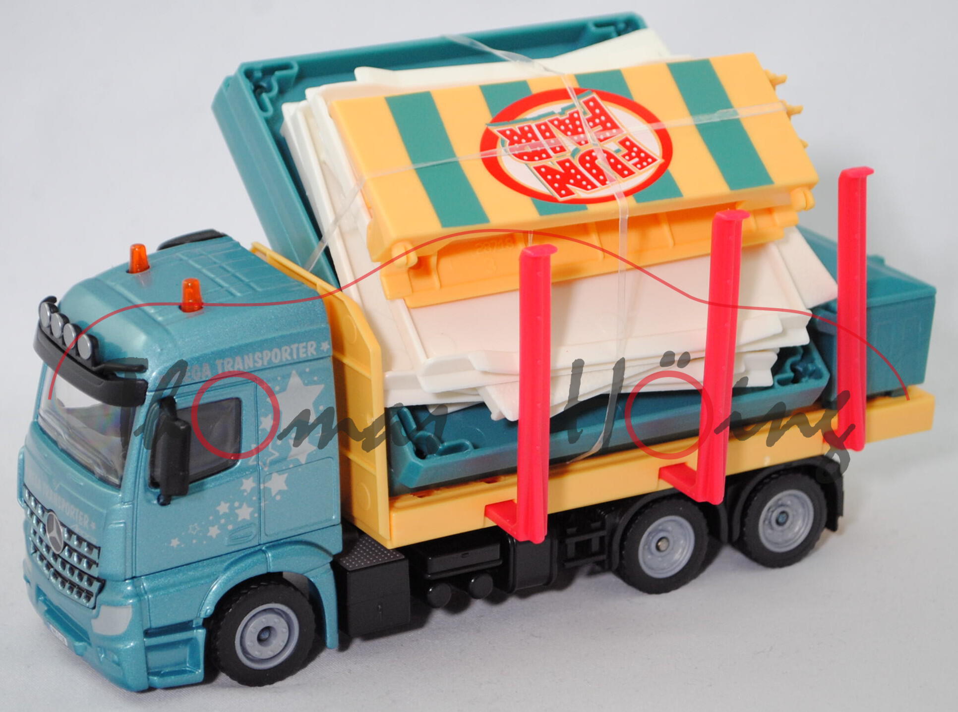 00000 Mercedes-Benz Arocs (Modell 2013-) Fertighaus-Transporter, blaumetallic, SIKU, L17mpK