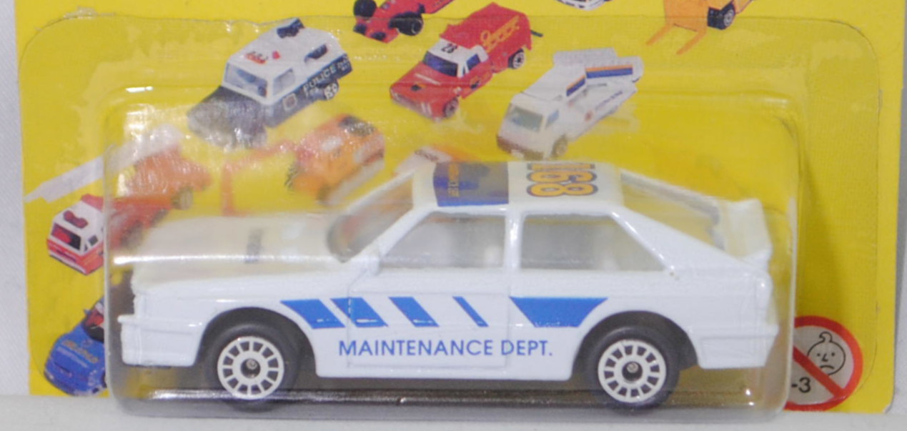 Audi quattro (1. Generation, B2, Typ 85Q, VFL (Vorfacelift), Modell 1980-1982), alpinweiß (L90E), MAINTENANCE DEPT. / 168, wentoys, 1:60, Blister (Instandhaltungsabteilung 168)