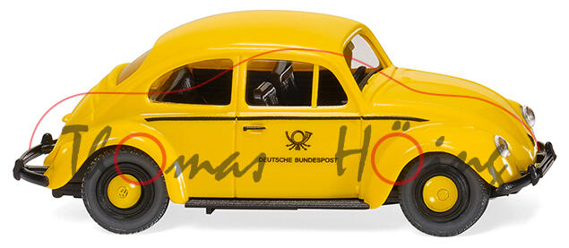 Post - VW Käfer 1200 (Typ 11, Modell 1960-1970), signalgelb, DEUTSCHE BUNDESPOST, Wiking, 1:87, mb