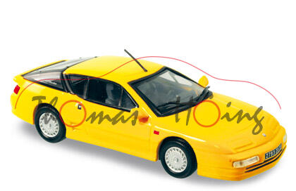 (Renault) Alpine A610 Turbo, Modell 1991-1995, verkehrsgelb, Norev, 1:43, PC-Box