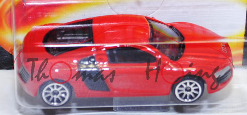 Audi R8 4.2 FSI (Typ 42), (Nr. 237 D), Modell 2007-2012, verkehrsrot, majorette, 1:64, Blister