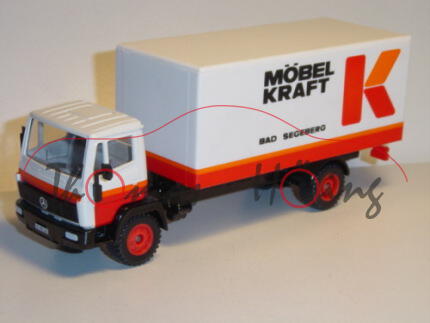 Mercedes LN-2 Koffer LKW, cremeweiß/schwarz, MÖBEL / KRAFT / BAD SEGEBERG, LKW12, Nummernschilddruck