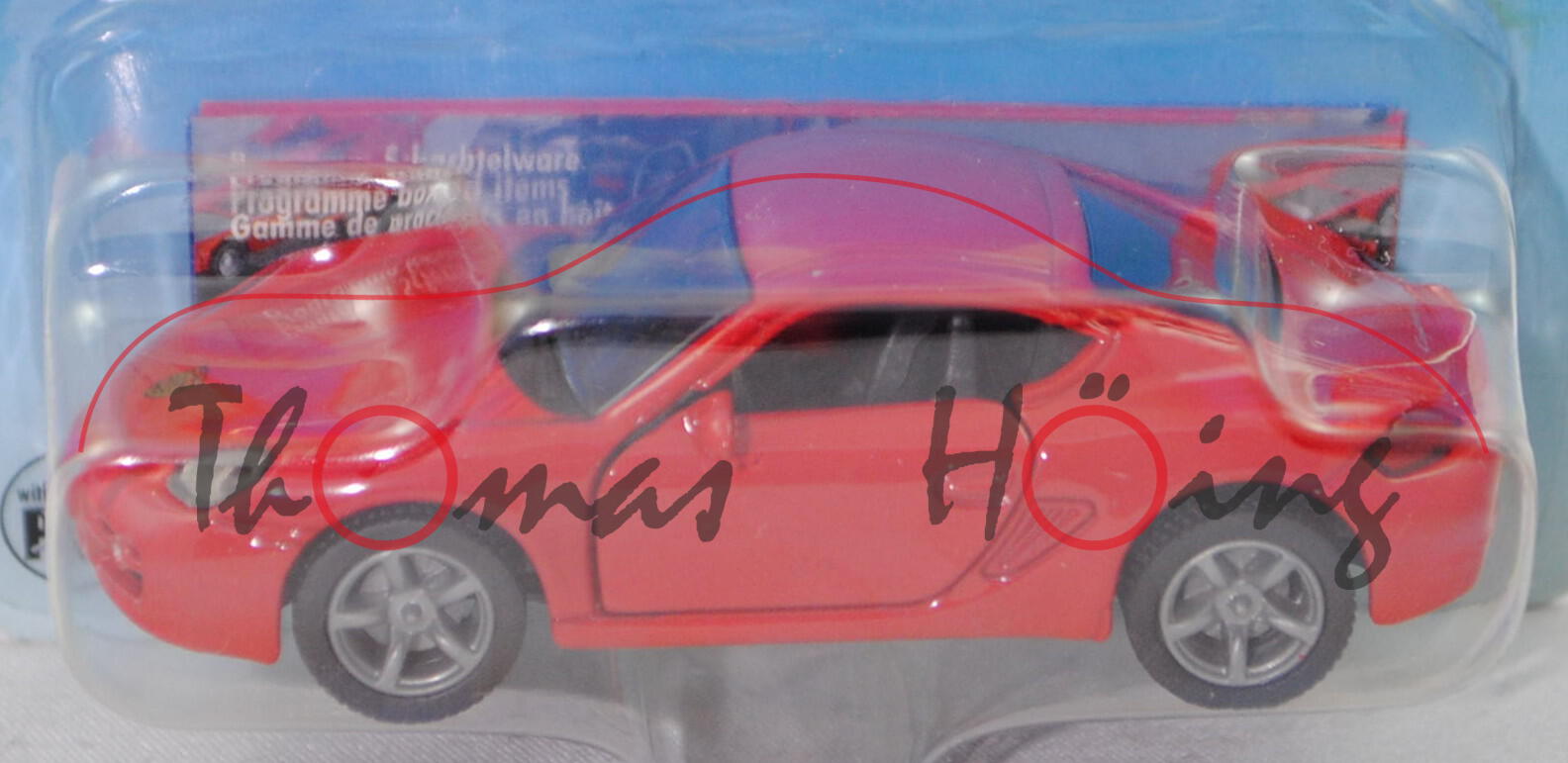 00000 Porsche Cayman S (1. Gen., Typ 987c, Modell 2005-2009), hell-karminrot, SIKU, 1:55, P29a m-