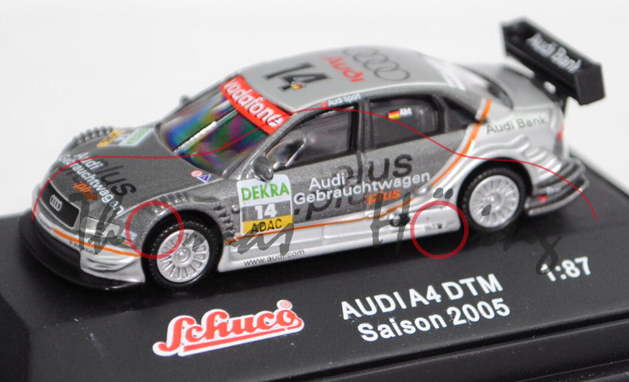 Audi A4 DTM 2004 (B6, Typ 8E2 / R11), silber/grau, DTM 2005, Christian Abt, Nr. 14, Schuco, 1:87, mb