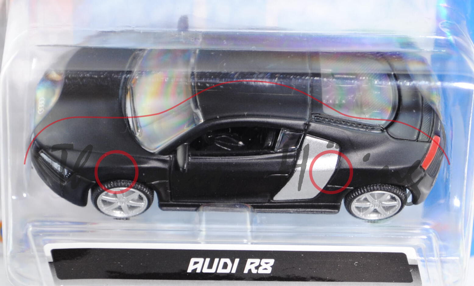 Audi R8 4.2 FSI quattro Coupé (Typ 42, Modell 2007-2010), mattschwarz, innen schwarz, Bburago, 1:64